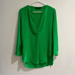 Zara Woman Green Tunic Blouse – XS – Elegant Minimalist Top